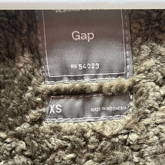 Gap XS Camo Faux Fur Trim Parka Jacket With Leopard Print Lining - Picture 5 of 5